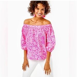 Lilly Pulitzer Winifred off shoulder top size L